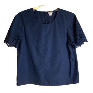 JCREW women’s top with cutout accents (e)